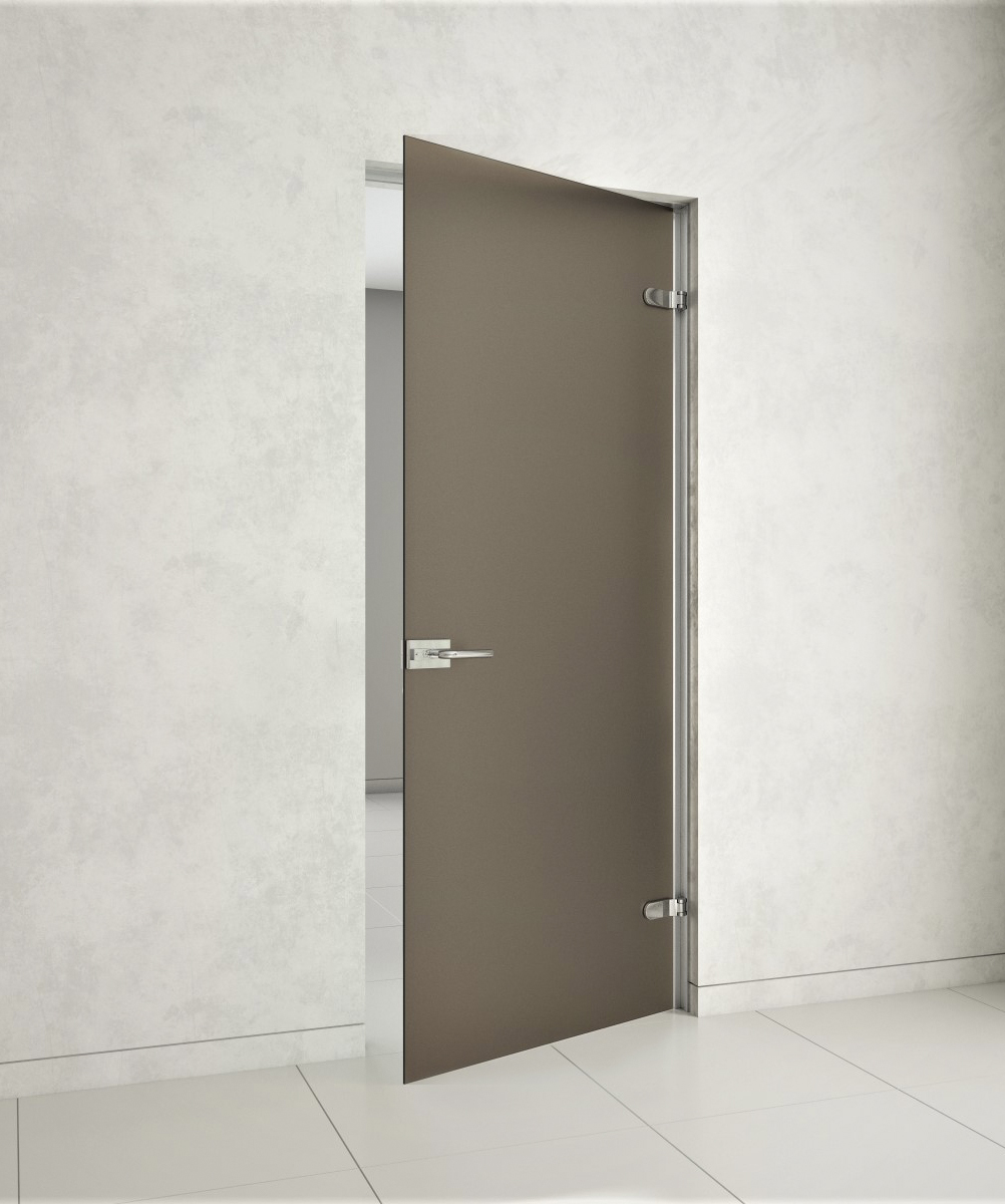 Агар В8 Стеклянная распашная дверь с алюминиевой коробкой матовая