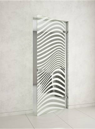 Агар Р8 Стеклянная распашная дверь с алюминиевой коробкой художественным матированием