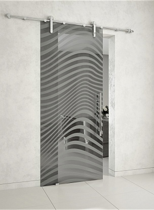Вейда G10 Стеклянная раздвижная дверь на открытом механизме с художественным матированием
