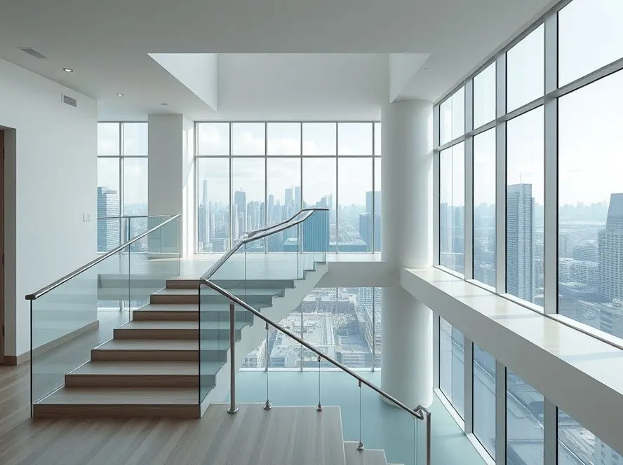 Как выбрать стеклянное ограждение для лестниц