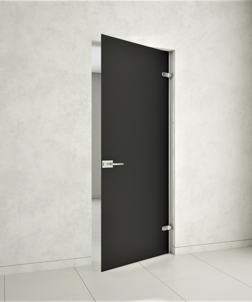 Агар С8 Стеклянная распашная дверь с алюминиевой коробкой матовая