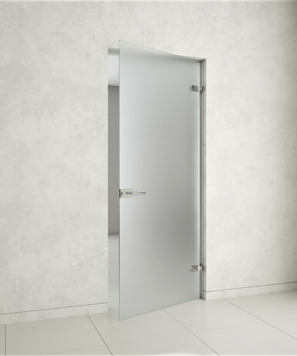 Агар О8 Стеклянная распашная дверь с алюминиевой коробкой матовая